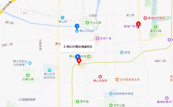 佛山仁和会计学校三个分校的地址在哪里？