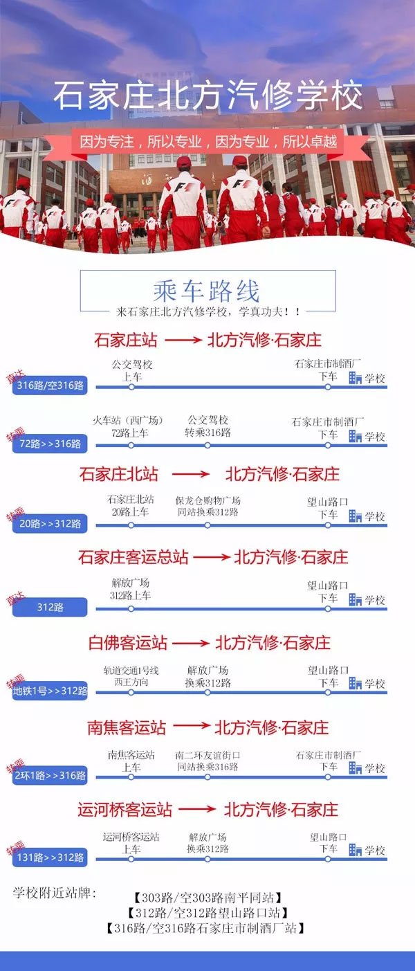 石家庄北方汽修学校乘车路线